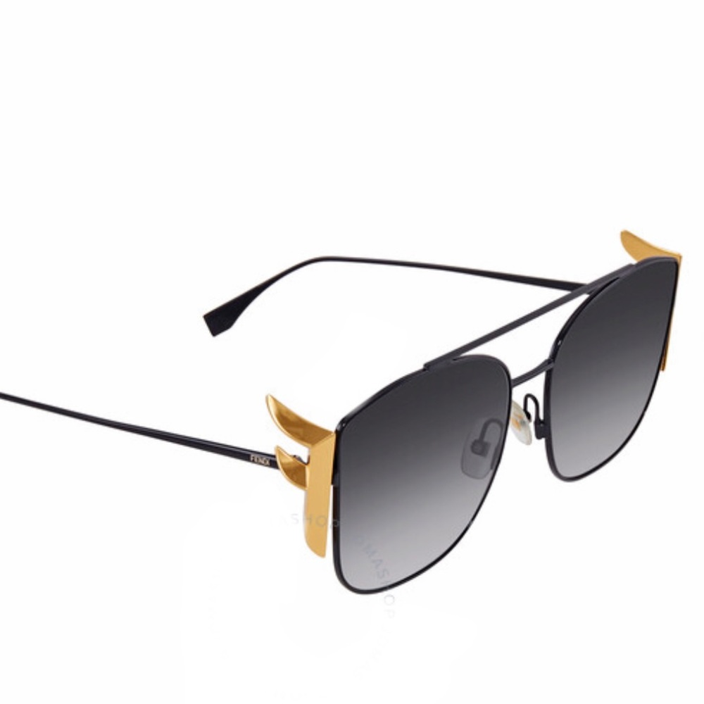 Fendi Dark Grey Gradient Aviator Sunglasses NWT